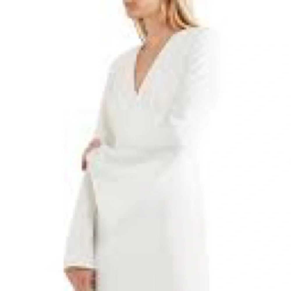 Ellery White Crepe Resort Midi Wide Bell Sleeve Dress NWT M/L $1495 Retail - Picture 4 of 15